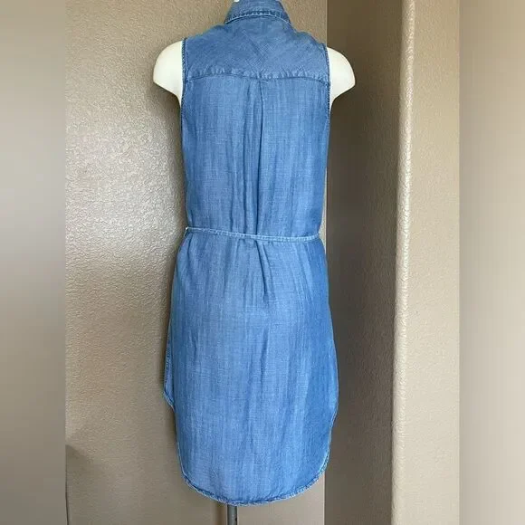 William b lightweight sleeveless blue denim dress size small - Picture 3 of 5